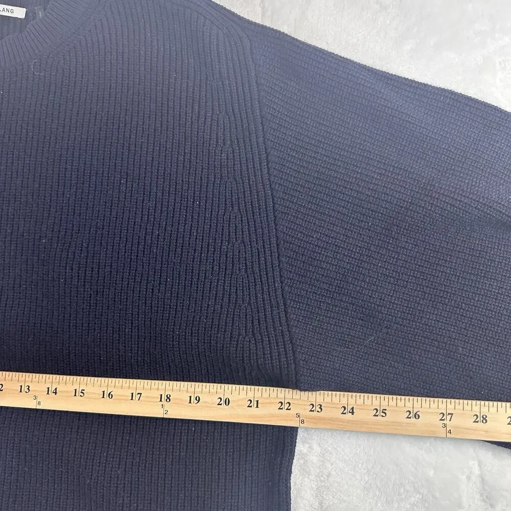 Helmut Lang Womens L Wool Cashmere Sweater Navy Oversized Batwing Dolman Sleeve